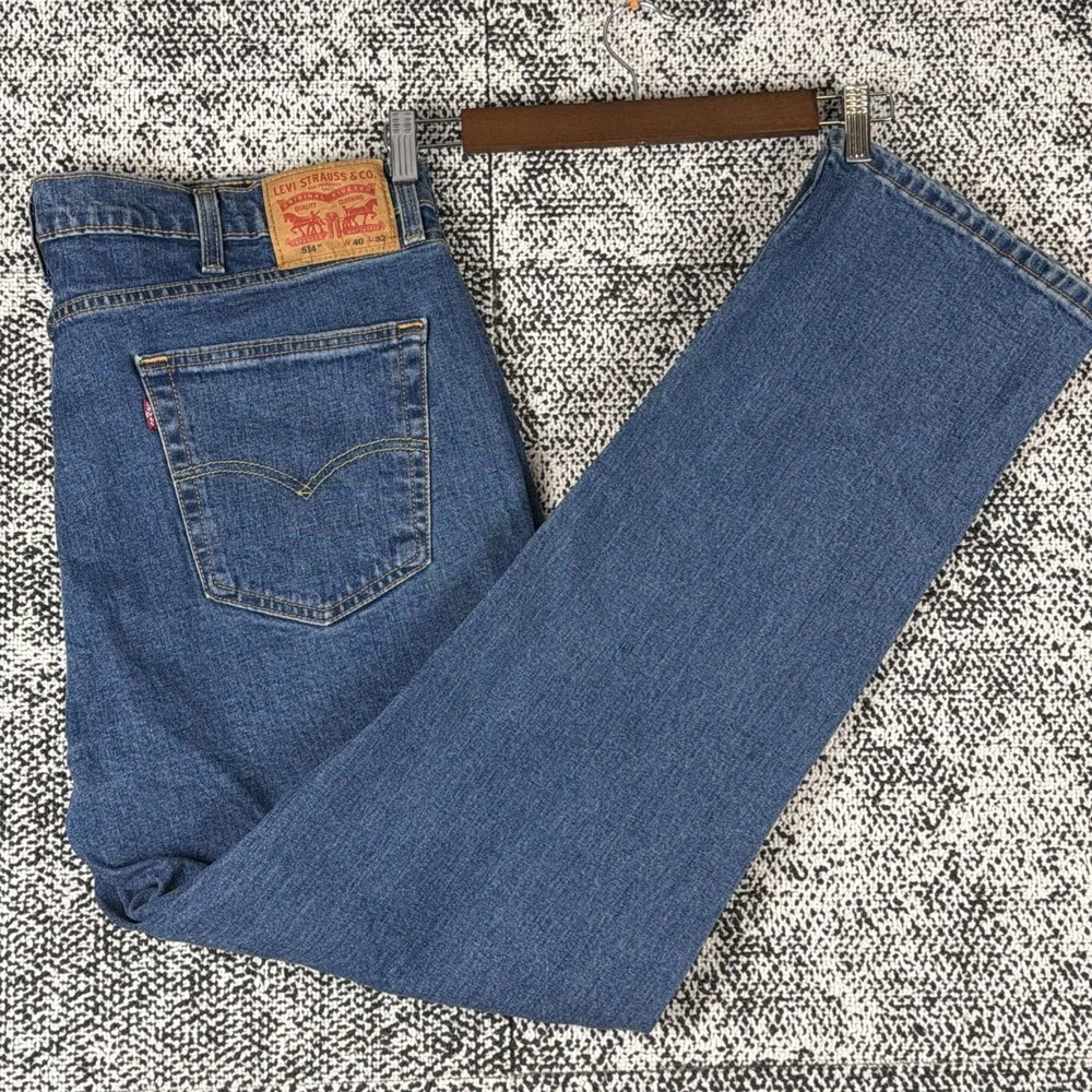 Levis 514‎ Straight Leg Blue Jeans Mens 40 X 32 (FITS 40 X 31) Classic Denim